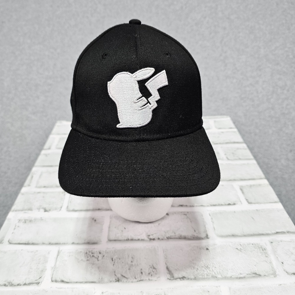 Pokemon Pikachu White Silhouette Snapback Baseball Hat Elite Snapback Pika Pika